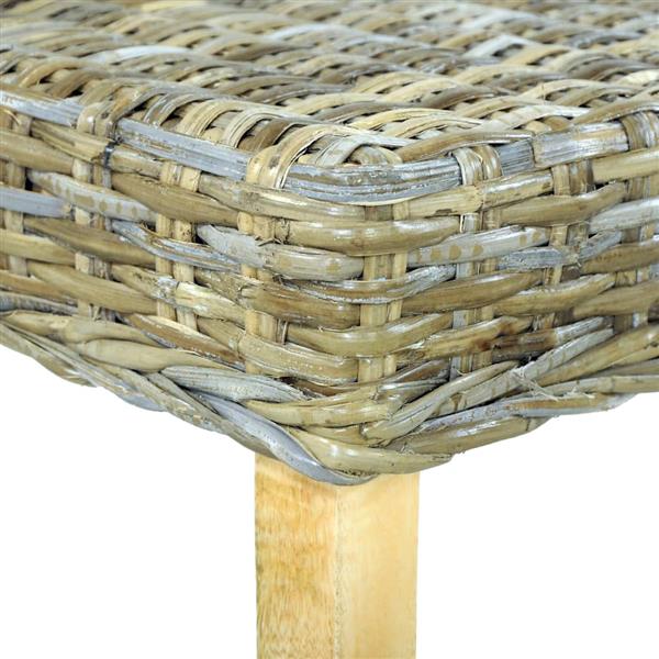 Grote foto vidaxl bankje 110 cm natuurlijk kubu rattan en massief mahoniehout huis en inrichting stoelen