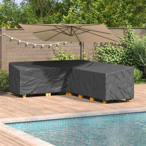 Grote foto vidaxl hoes voor tuinmeubelen zwart 286 x 222 x 80 cm 420d stof tuin en terras tuinmeubelen