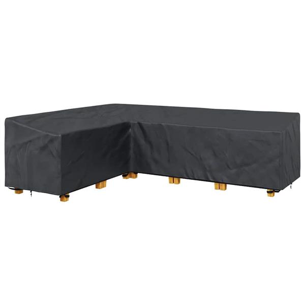 Grote foto vidaxl hoes voor tuinmeubelen zwart 286 x 222 x 80 cm 420d stof tuin en terras tuinmeubelen