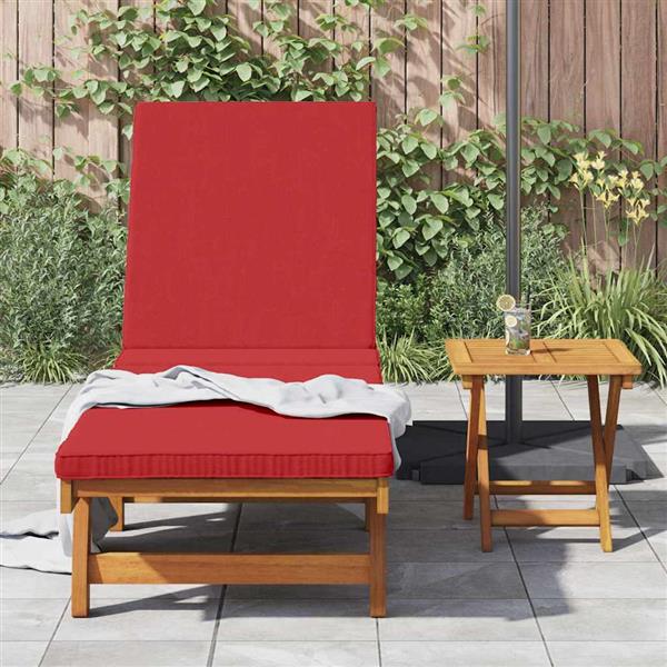 Grote foto vidaxl ligstoel met kussen bruin 63 x 199 x 85cm massief acaciahout tuin en terras tuinmeubelen