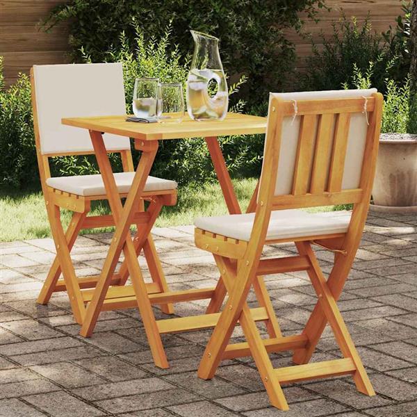 Grote foto vidaxl bistroset 3 pcs bruin massief acaciahout tuin en terras tuinmeubelen