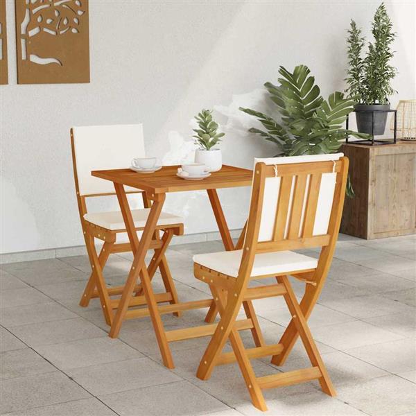 Grote foto vidaxl bistroset 3 pcs bruin massief acaciahout tuin en terras tuinmeubelen