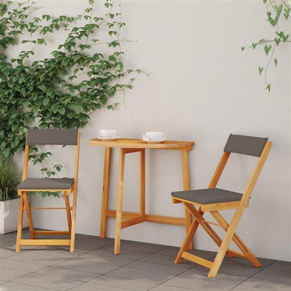 Grote foto vidaxl bistroset 3 pcs bruin massief acaciahout tuin en terras tuinmeubelen