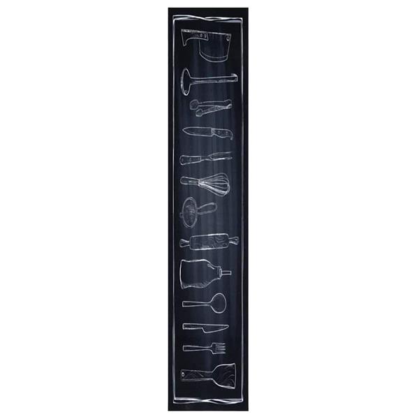 Grote foto vidaxl keuken mat toile zwart 300 x 60 cm fluweel tuin en terras overige tuin en terras