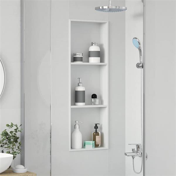 Grote foto vidaxl douche niche wit 90 x 30 x 9.5 cm roestvrij staal huis en inrichting complete badkamers