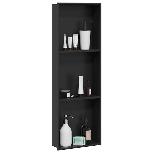 Grote foto vidaxl douche niche zwart 90 x 30 x 9.5 cm roestvrij staal huis en inrichting complete badkamers