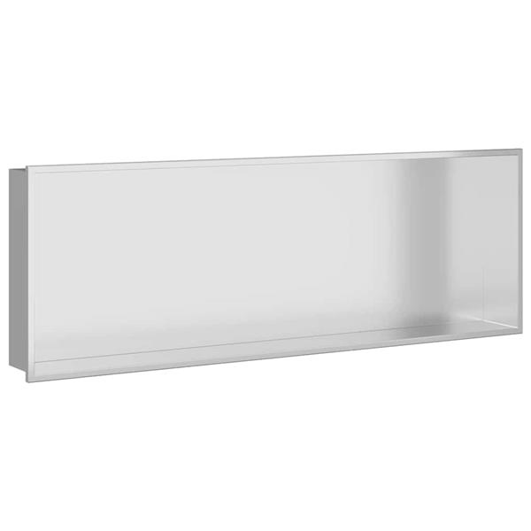 Grote foto vidaxl douche niche zilver 90 x 30 x 9.5 cm roestvrij staal huis en inrichting complete badkamers