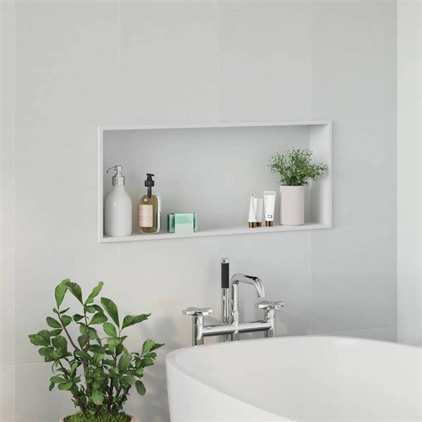 Grote foto vidaxl douche niche wit 75 x 30 x 9.5 cm roestvrij staal huis en inrichting complete badkamers