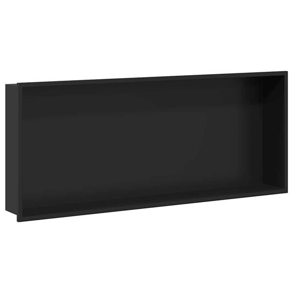 Grote foto vidaxl douche niche zwart 75 x 30 x 9.5 cm roestvrij staal huis en inrichting complete badkamers