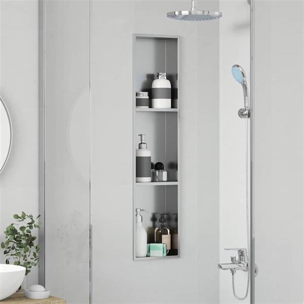 Grote foto vidaxl douche niche zilver 90 x 20 x 9 5 cm roestvrij staal huis en inrichting complete badkamers