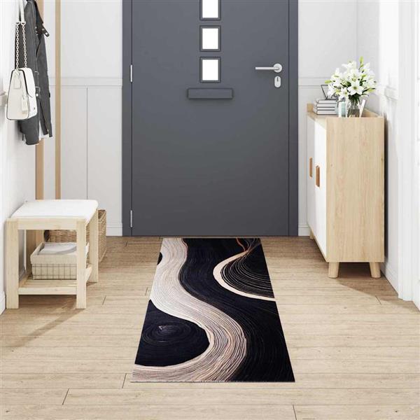 Grote foto vidaxl keuken mat art deco zwart 300 x 60 cm fluweel tuin en terras overige tuin en terras