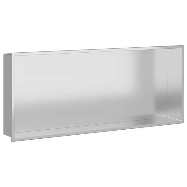 Grote foto vidaxl douche niche zilver 75 x 30 x 9.5 cm roestvrij staal huis en inrichting complete badkamers