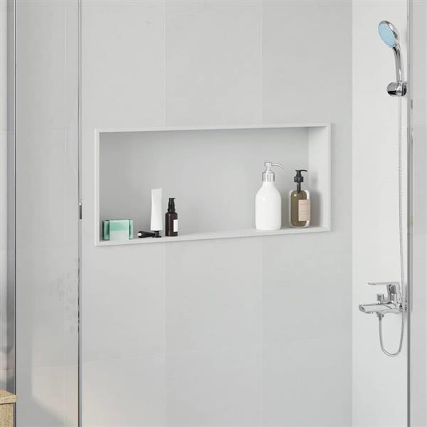 Grote foto vidaxl douche niche wit 75 x 30 x 9.5 cm roestvrij staal huis en inrichting complete badkamers