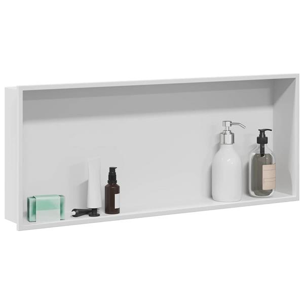 Grote foto vidaxl douche niche wit 75 x 30 x 9.5 cm roestvrij staal huis en inrichting complete badkamers