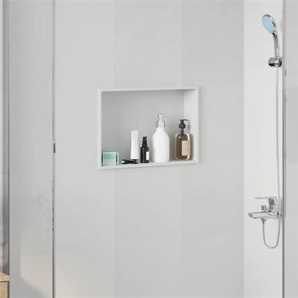 Grote foto vidaxl douche niche wit 45 x 30 x 9.5 cm roestvrij staal huis en inrichting complete badkamers