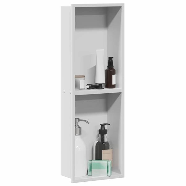Grote foto vidaxl douche niche wit 60 x 20 x 9.5 cm roestvrij staal huis en inrichting complete badkamers