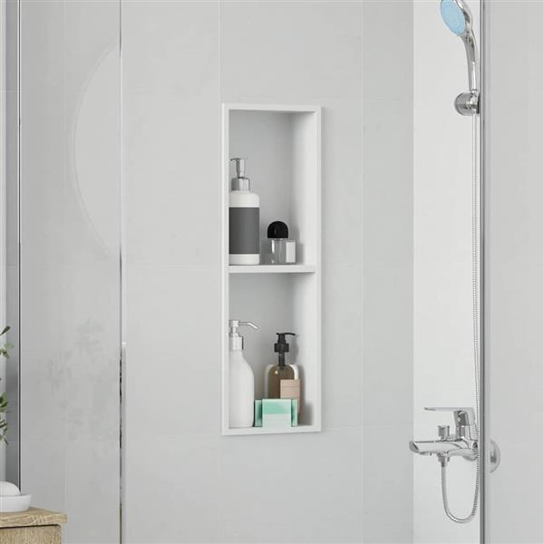 Grote foto vidaxl douche niche wit 60 x 20 x 9.5 cm roestvrij staal huis en inrichting complete badkamers