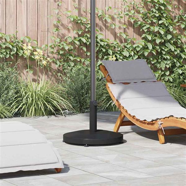 Grote foto vidaxl buiten parasolvoet zwart 48 x 48 x 32 cm staal beton tuin en terras overige tuin en terras