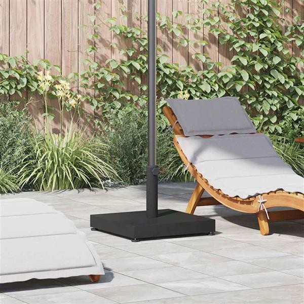 Grote foto vidaxl buiten parasolvoet zwart 45 x 45 x 31.5 cm staal beton tuin en terras overige tuin en terras