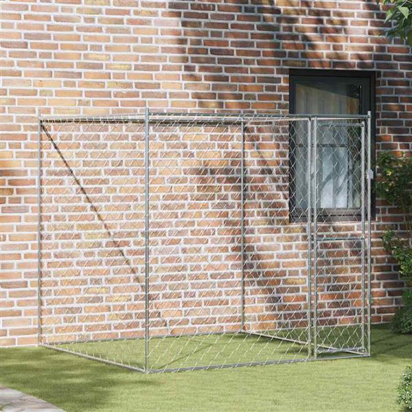 Grote foto vidaxl hondenbench 2 x 2 x 2 m staal dieren en toebehoren hondenhokken en kooien