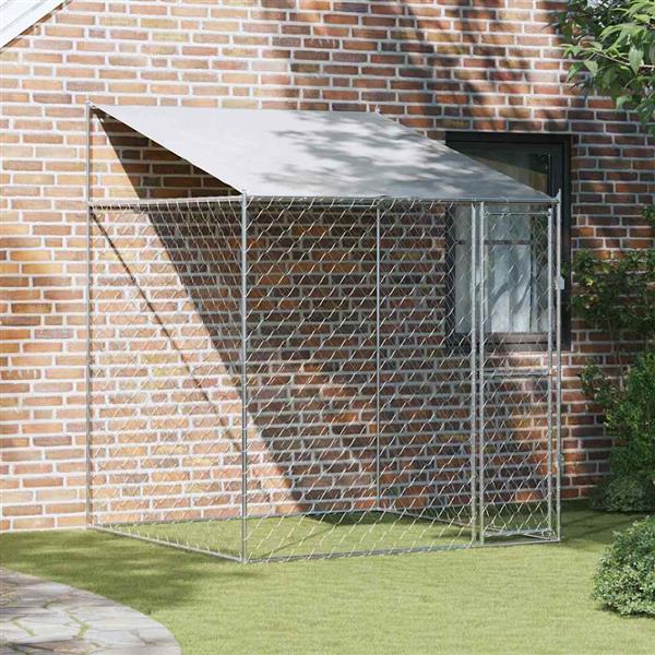 Grote foto vidaxl hondenbench 200 x 200 x 258 cm staal en pe dieren en toebehoren hondenhokken en kooien