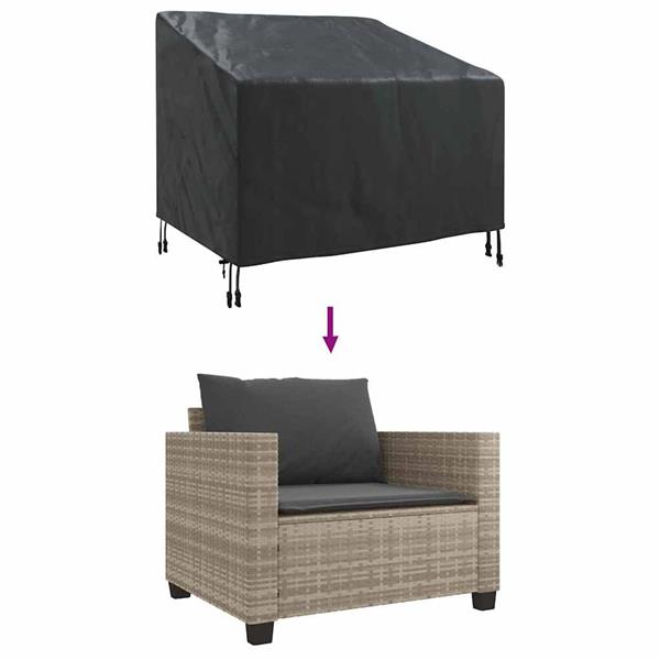 Grote foto vidaxl tuinstoelhoes zwart 96 x 79 x 74 cm 600d oxford stof tuin en terras tuinmeubelen