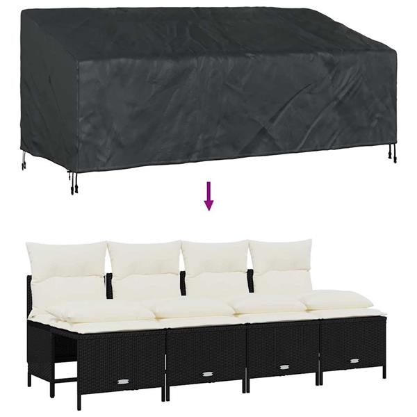 Grote foto vidaxl tuinbankhoes zwart 200 x 100 x 89 cm 600d oxford stof tuin en terras tuinmeubelen