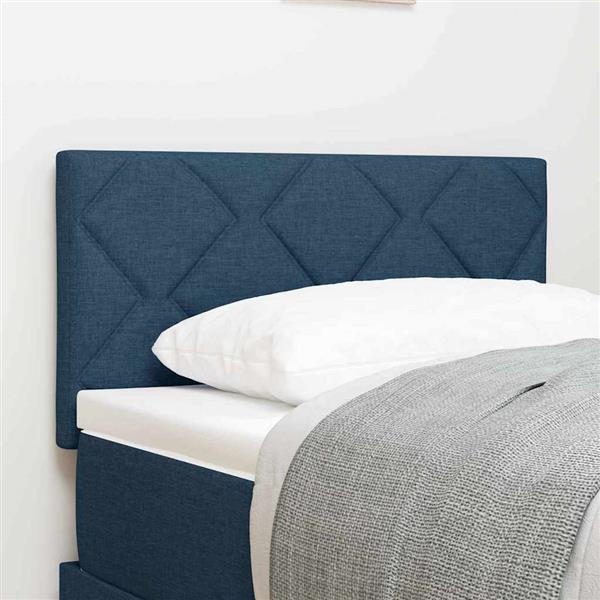 Grote foto vidaxl stoffen hoofdbord geometrisch met hoofdeinde blauw 80 cm stof antiek en kunst stoelen en banken
