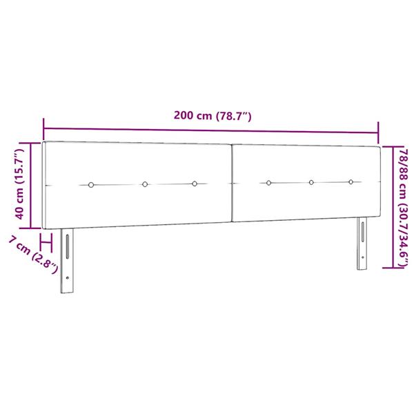 Grote foto vidaxl hoofdbord met hoofdeinde lichtgrijs 200 cm stof antiek en kunst stoelen en banken