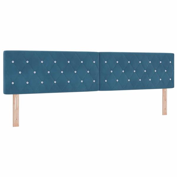 Grote foto vidaxl fluwelen hoofdbord geruit donkerblauw 200 cm fluweel antiek en kunst stoelen en banken