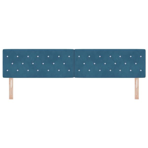 Grote foto vidaxl fluwelen hoofdbord geruit donkerblauw 200 cm fluweel antiek en kunst stoelen en banken