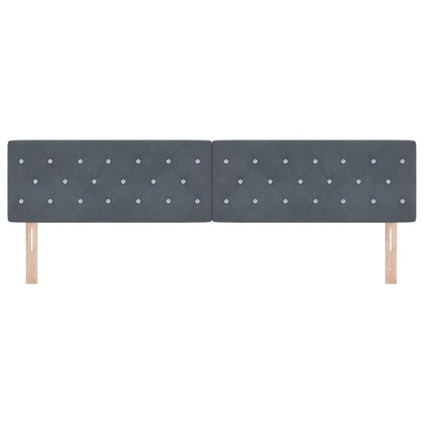 Grote foto vidaxl fluwelen hoofdbord geruit donkergrijs 200 cm fluweel antiek en kunst stoelen en banken