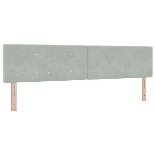 Grote foto vidaxl fluwelen hoofdbord geruit lichtgrijs 200 cm fluweel antiek en kunst stoelen en banken