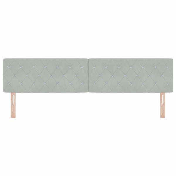 Grote foto vidaxl fluwelen hoofdbord geruit lichtgrijs 200 cm fluweel antiek en kunst stoelen en banken