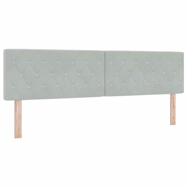 Grote foto vidaxl fluwelen hoofdbord geruit lichtgrijs 180 cm fluweel antiek en kunst stoelen en banken