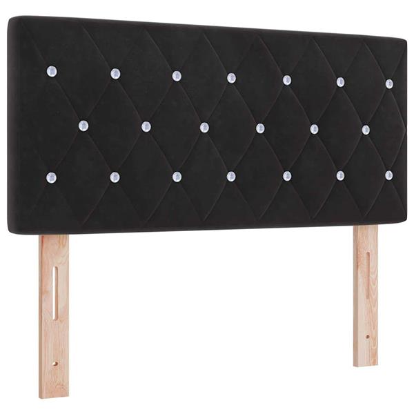 Grote foto vidaxl fluwelen hoofdbord geruit met hoofdeinde zwart 100 cm fluweel antiek en kunst stoelen en banken