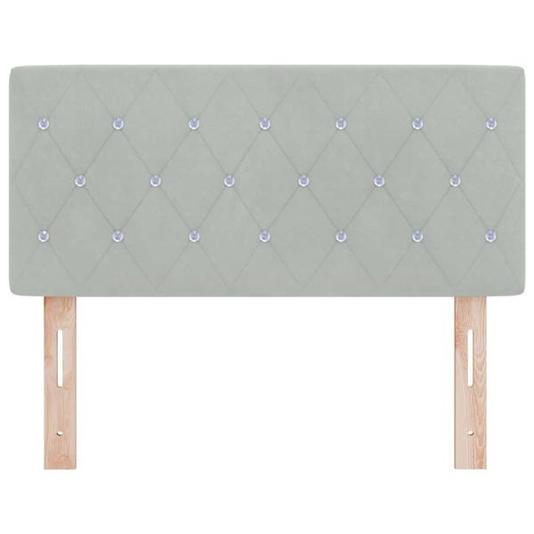 Grote foto vidaxl fluwelen hoofdbord geruit lichtgrijs 90 cm fluweel antiek en kunst stoelen en banken