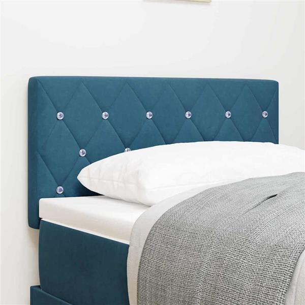 Grote foto vidaxl fluwelen hoofdbord geruit donkerblauw 80 cm fluweel antiek en kunst stoelen en banken
