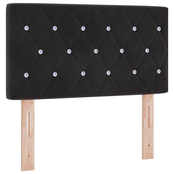 Grote foto vidaxl fluwelen hoofdbord geruit met hoofdeinde zwart 80 cm fluweel antiek en kunst stoelen en banken
