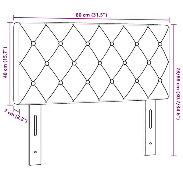 Grote foto vidaxl fluwelen hoofdbord geruit donkergrijs 80 cm fluweel antiek en kunst stoelen en banken