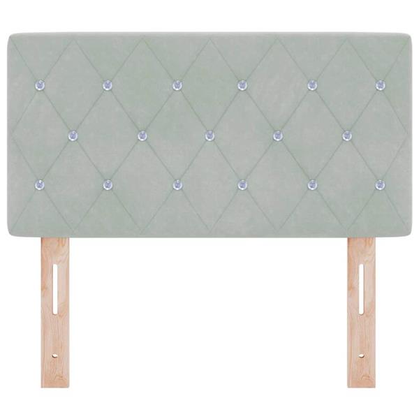 Grote foto vidaxl fluwelen hoofdbord geruit lichtgrijs 80 cm fluweel antiek en kunst stoelen en banken