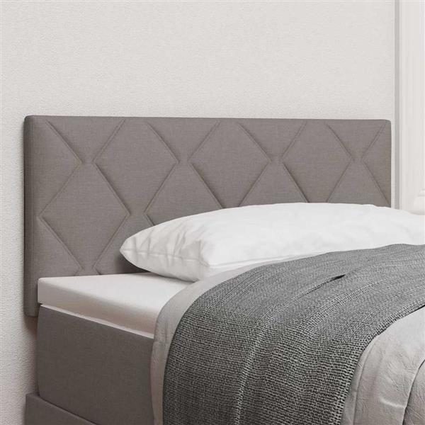 Grote foto vidaxl stoffen hoofdbord geometrisch met hoofdeinde taupe 100 cm stof antiek en kunst stoelen en banken