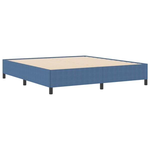 Grote foto vidaxl bedframe blauw 180 x 200 cm katoenen stof antiek en kunst stoelen en banken
