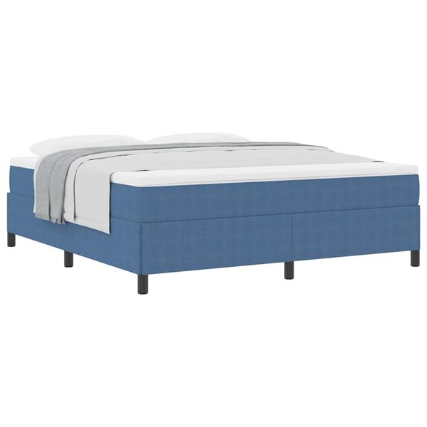 Grote foto vidaxl bedframe blauw 180 x 200 cm katoenen stof antiek en kunst stoelen en banken