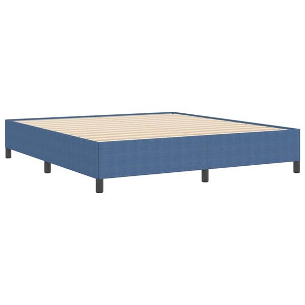 Grote foto vidaxl bedframe blauw 180 x 200 cm katoenen stof antiek en kunst stoelen en banken
