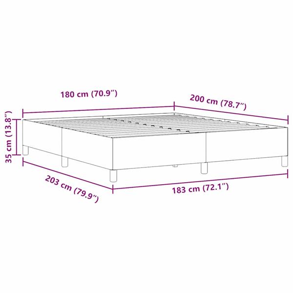 Grote foto vidaxl bedframe blauw 180 x 200 cm katoenen stof antiek en kunst stoelen en banken