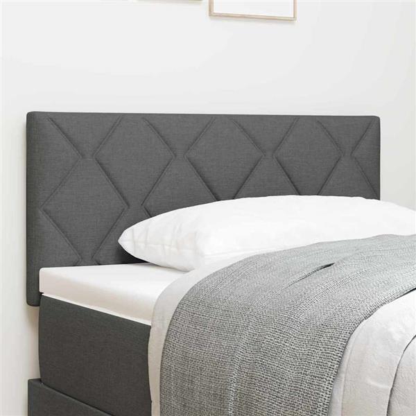 Grote foto vidaxl stoffen hoofdbord geometrisch donkergrijs 90 cm stof antiek en kunst stoelen en banken
