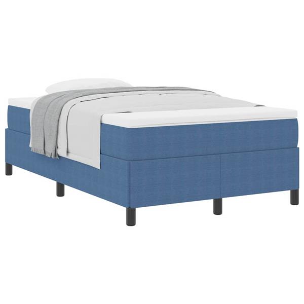 Grote foto vidaxl bedframe blauw 120 x 190 cm katoenen stof antiek en kunst stoelen en banken