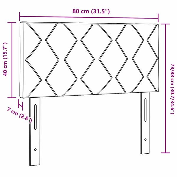 Grote foto vidaxl stoffen hoofdbord geometrisch met hoofdeinde taupe 80 cm stof antiek en kunst stoelen en banken