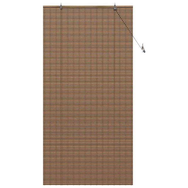 Grote foto vidaxl raamblind geometrisch bruin 110 x 220 cm bamboe huis en inrichting gordijnen en lamellen